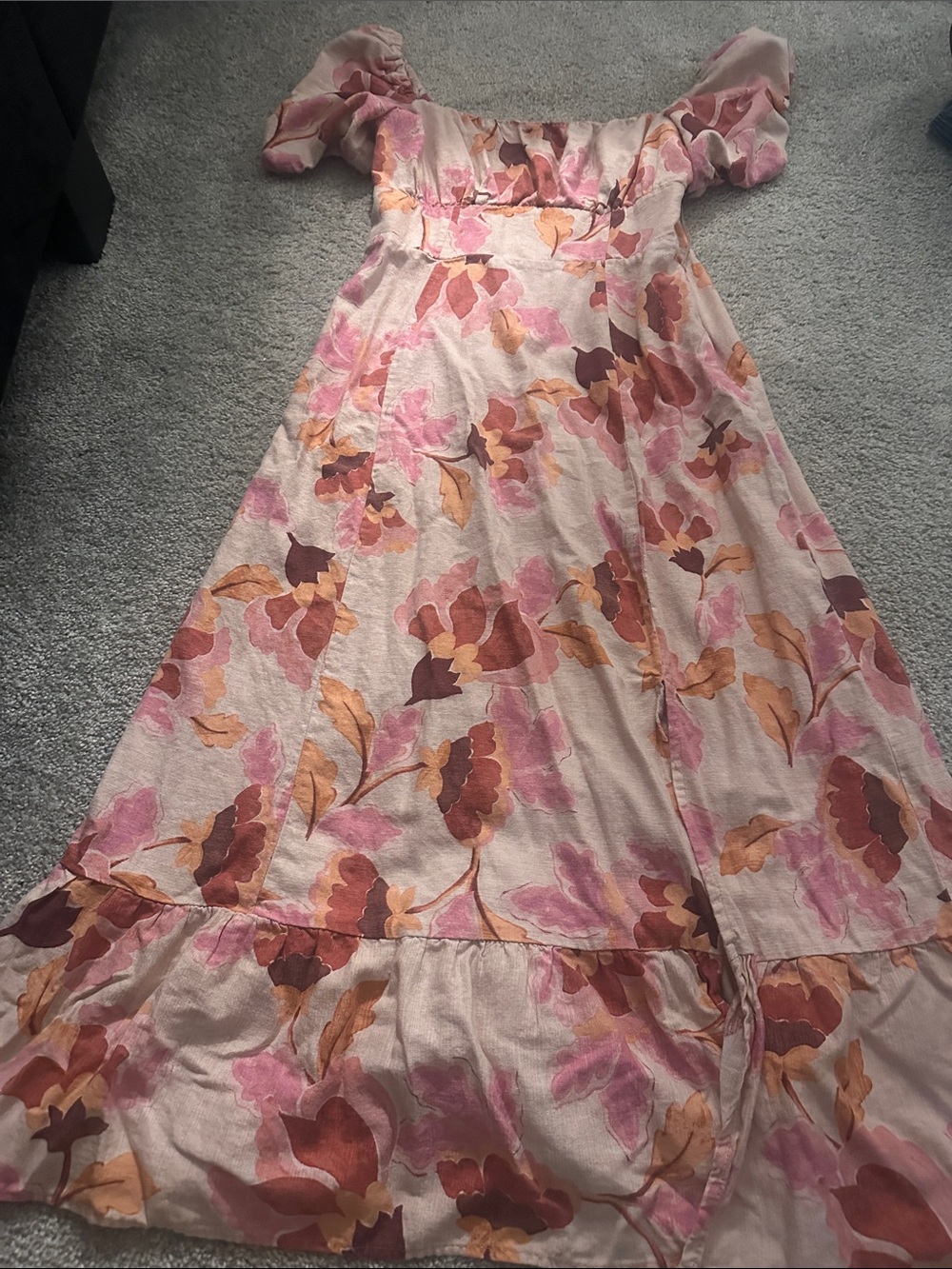 Versona London Times floral maxi dress puff sleeve dress fall flowers size 8